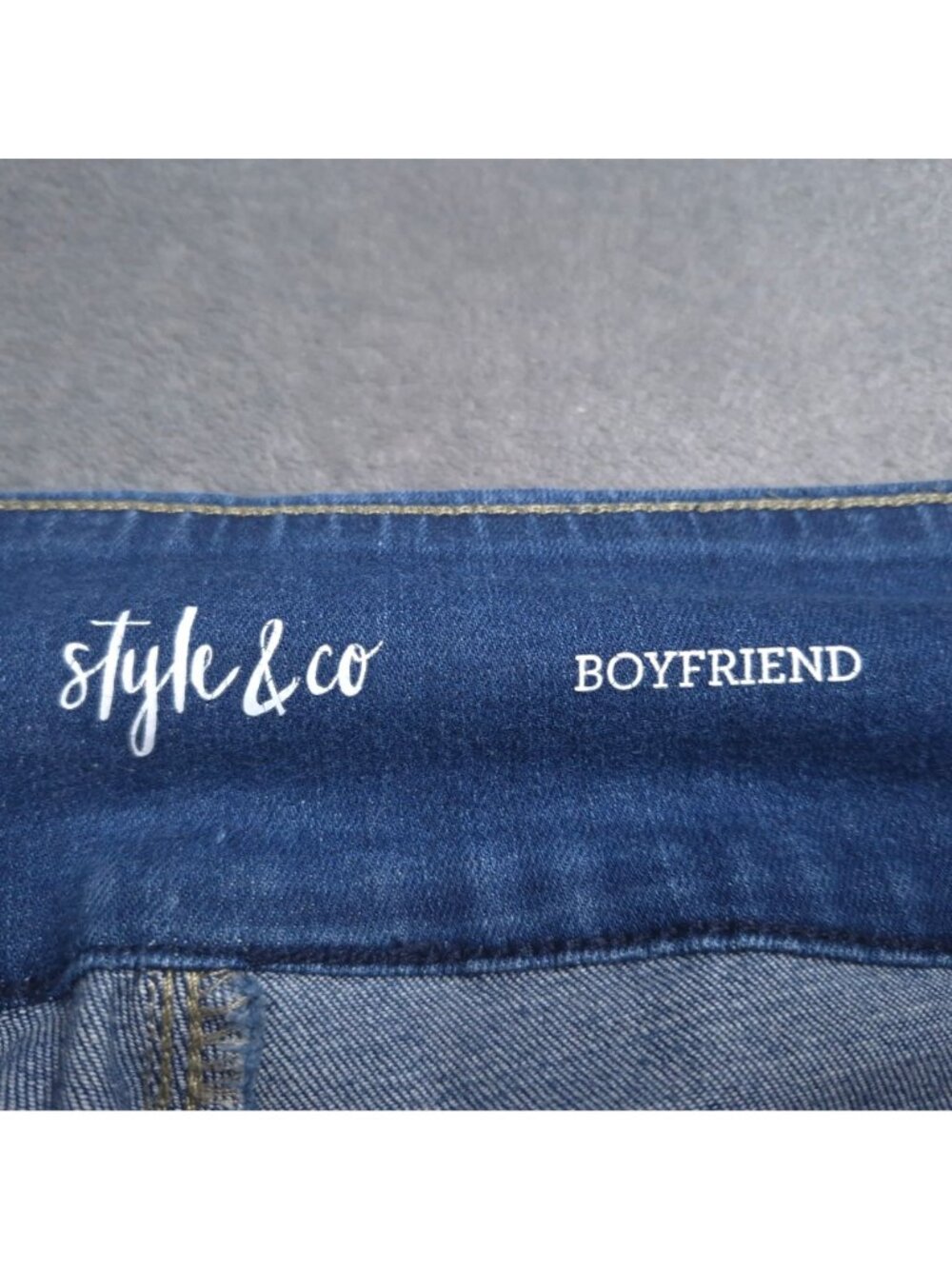 Style & Co Womens Pull On Boyfriend Jeans 20 Plus Floral Embroidery High Rise - Picture 7 of 8